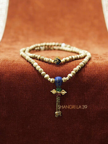 Chuỗi tốc vườn vân dầu 6mm 108 hạt + Charm hồ lô lapis