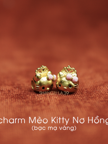 charm Mèo Kitty Nơ Hồng